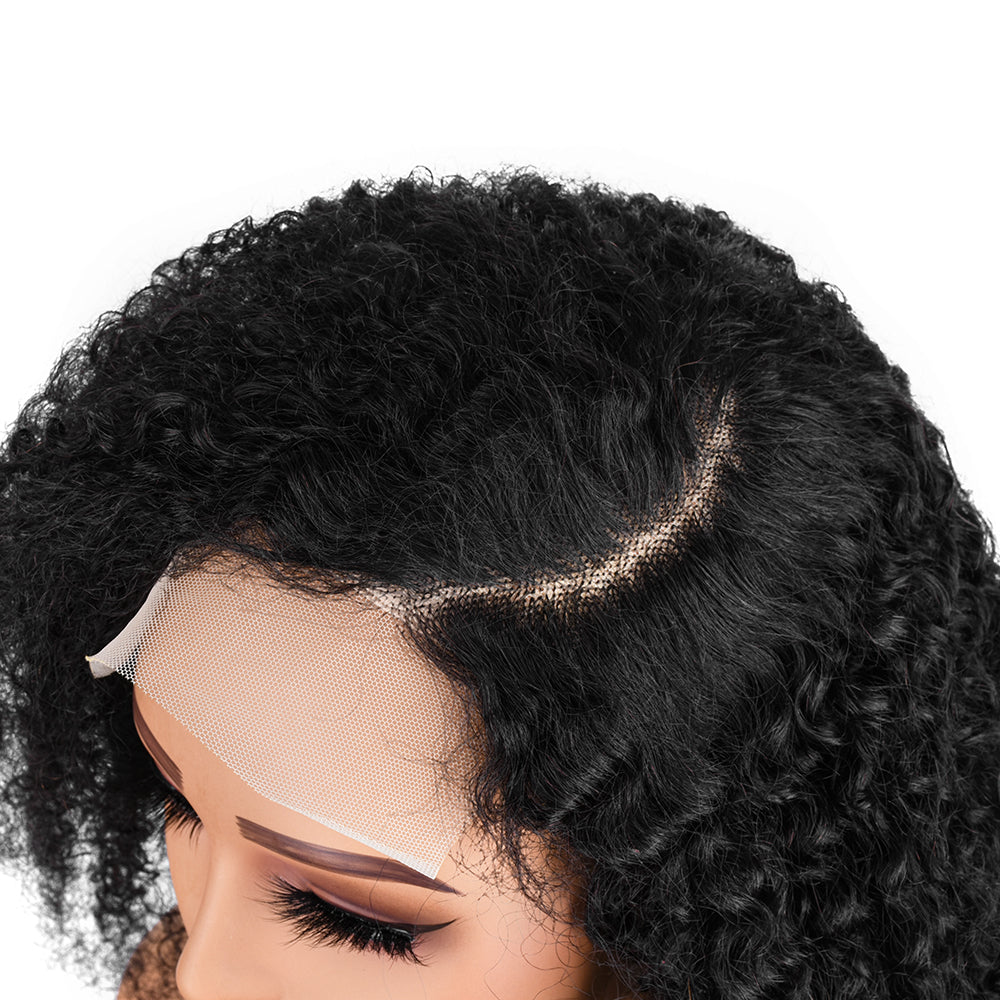 【Rossy】TK52 : BEAUDIVA C Part Short Curly Bob Wig Afro Kinky Curly 5X5 Lace Closure Wig