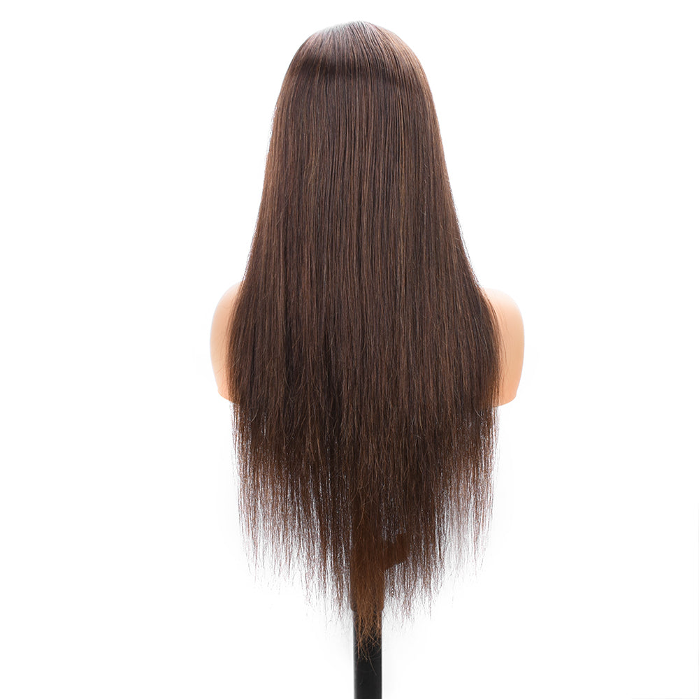 【Monae】TK09 : Beaudiva #4 Chestnut Brown 13X4 Lace Frontal Wig Bone Straight Human Hair