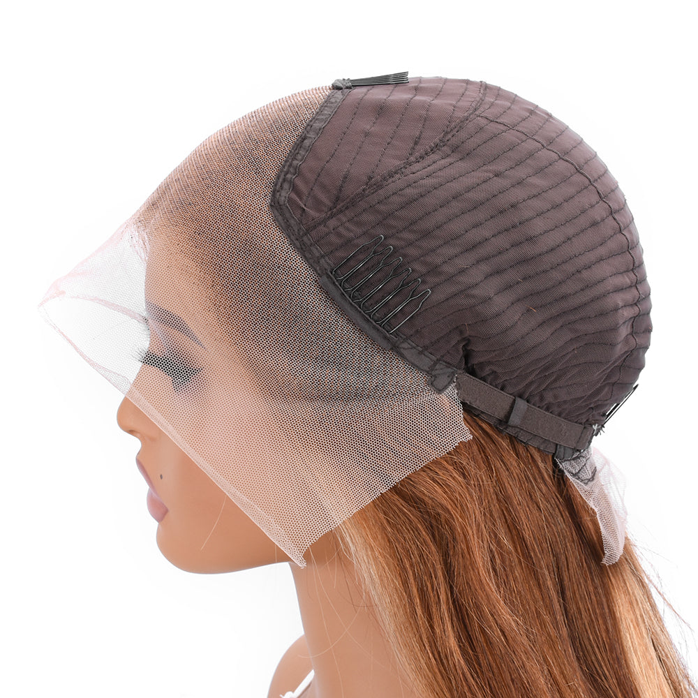 【Beyonce】TK03 : 13x4 Highlight Lace Front Wig Honey Blonde Brown Ombre Straight Wigs Pre Plucked Baby Hair