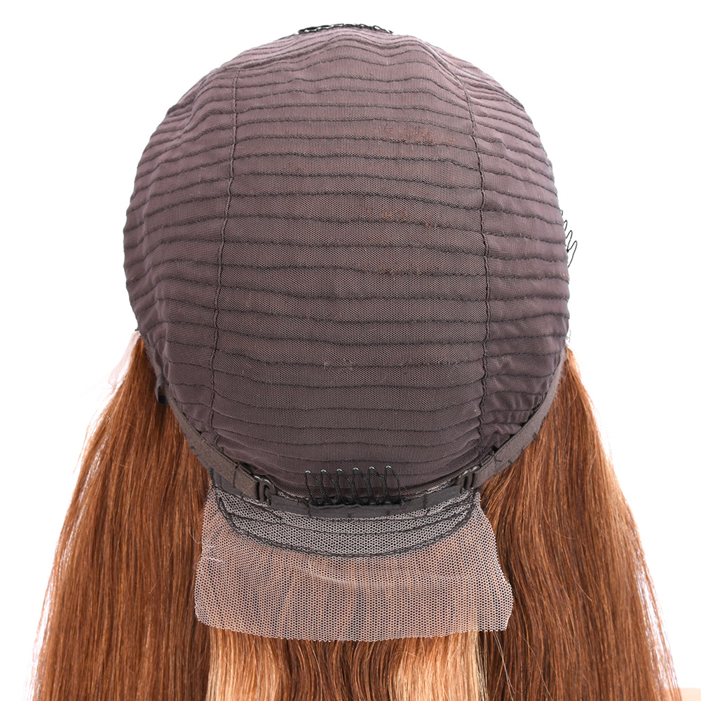 【Beyonce】TK03 : 13x4 Highlight Lace Front Wig Honey Blonde Brown Ombre Straight Wigs Pre Plucked Baby Hair