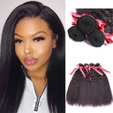 Beaudiva Kinky Straight Weaves 4 Bundles Deal Brazilian Human Virgin Hair