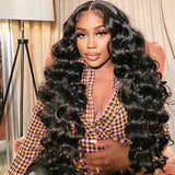 Beaudiva Loose Deep Wave Wigs 4x4 Lace Closure Wig 100% Human Hair Wigs