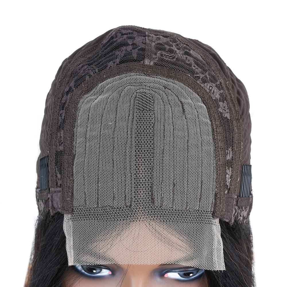 【Olivia】TK24 : Glueless 4X4X1 Lace Closure Ombre Color Bob Wig Human Hair Wig Straight Bob Short Wig T1B/27 Color