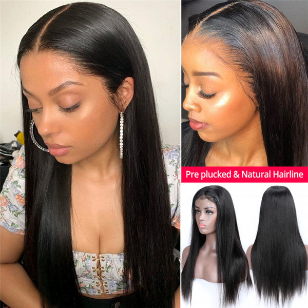 Beaudiva Straight Lace Closure Human Hair Wigs High Density Straight Wigs 4X4 Lace Wigs