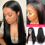Beaudiva Straight Lace Closure Human Hair Wigs High Density Straight Wigs 4X4 Lace Wigs