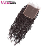 Beaudiva 10A Affordable Jerry Curly Human Hair Weaves 4 Bundles With Lace Closure 100% Human Hair Bundles