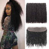 Beaudiva Kinky Curly 100% Virgin Remy Human Hair 3 Bundles With Lace Frontal
