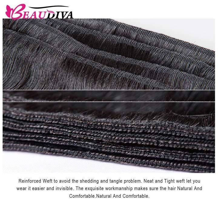 Beaudiva Loose Wave 10A Human Hair Bundles 3 Bundles with Closure Brazilian Human Hair Weaves