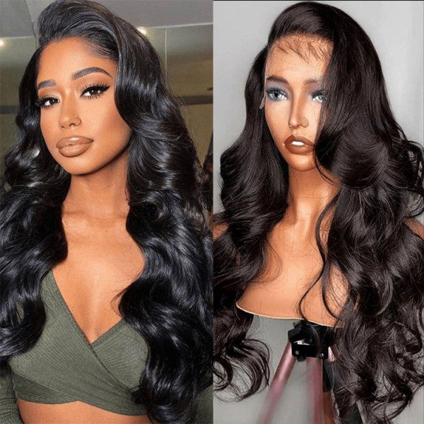 Beaudiva Human Hair Wigs Body Wave 13x4 Lace Frontal Wig Transparent Lace Wigs With Baby Hair
