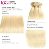 Beaudiva 3 Pcs/pack Straight 613 Blonde Bundles Virgin Brazilian Hair
