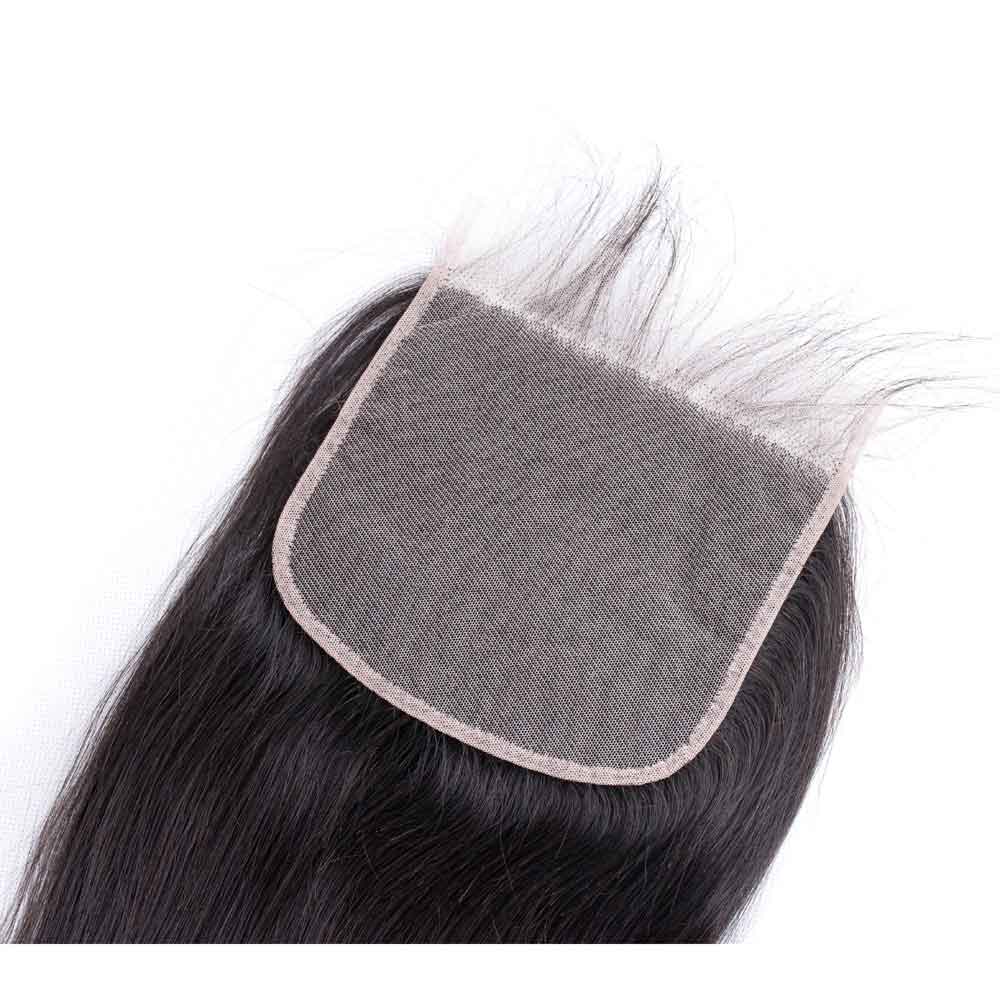 Beaudiva Straight Human Hair 3 Bundles With 5X5 Lace Closure