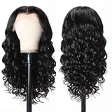 Beaudiva Loose Wavy T Part 100% Virgin Human Hair Lace Front Wig Transparent Lace Frontal Wig 180% Density