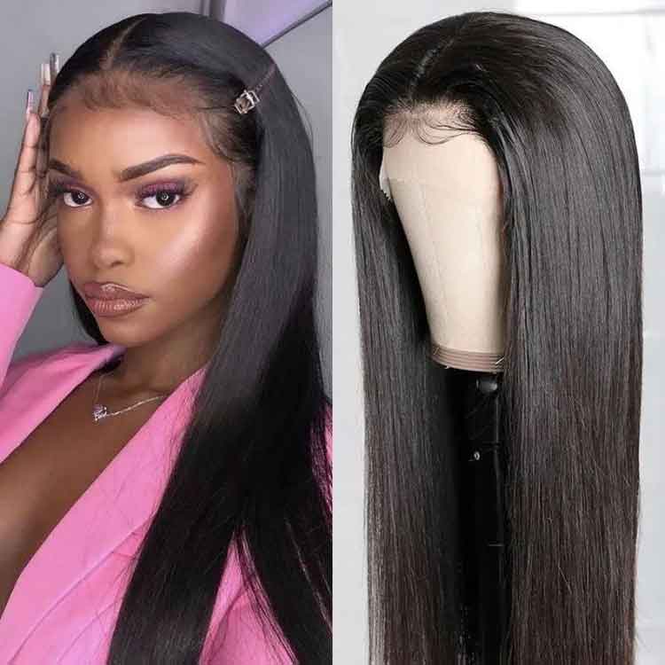 Beaudiva Silky Straight T Part Wig Lace Front Human Hair Wig Middle Part Human Hair Wigs