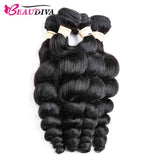 Beaudiva 10A Loose Wave Bundles 4 Bundles With Lace Closure Human Hair Weaves