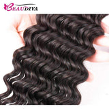 Beaudiva 10A 100% Remy Human Hair Bundles Deep Wave Human Hair Weaves 4 Bundles With Lace Closure