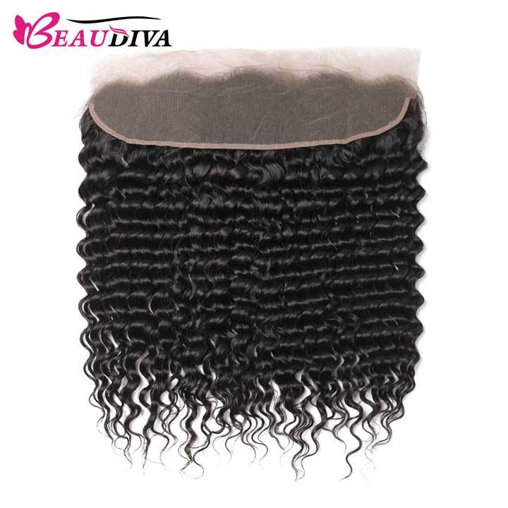 Beaudiva Deep Wave 4 Bundles With 13x4 Lace Frontal Virgin Remy Human Hair