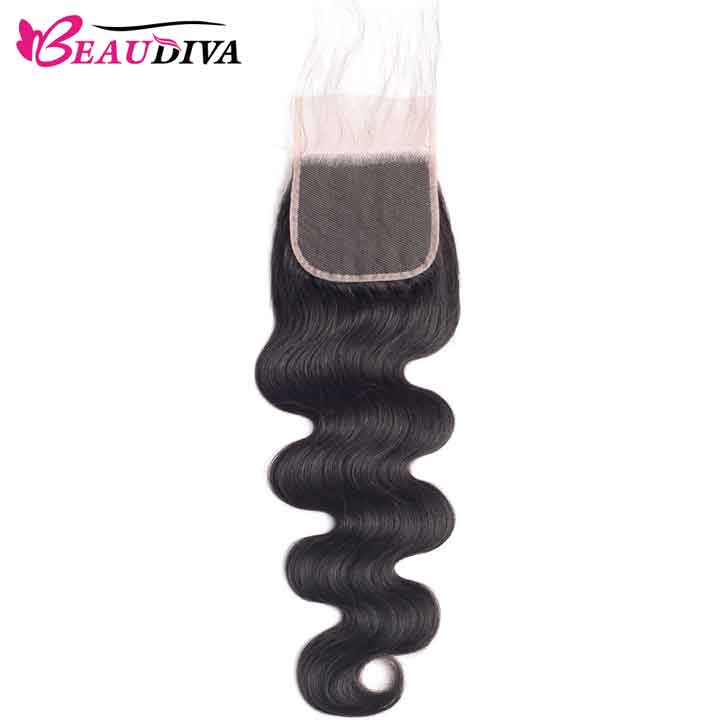 Beaudiva 10A Body Wave Human Hair Bundles 4 Bundles with Lace Closure Brazilian Human Hair Weaves