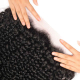 Beaudiva Virgin Remy Human Hair Kinky Curly Hair 4 Bundles With Lace Frontal Human Hair