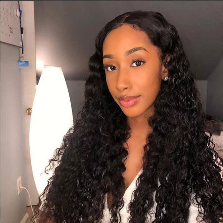 Beaudiva 10A 100% Remy Human Hair Bundles Deep Wave Human Hair Weaves 4 Bundles With Lace Closure