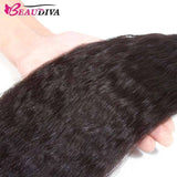 Beaudiva 10A Kinky Straight Human Hair Bundles 3 Bundles with 4x4 Lace Closure Brazilian Human Hair Weft