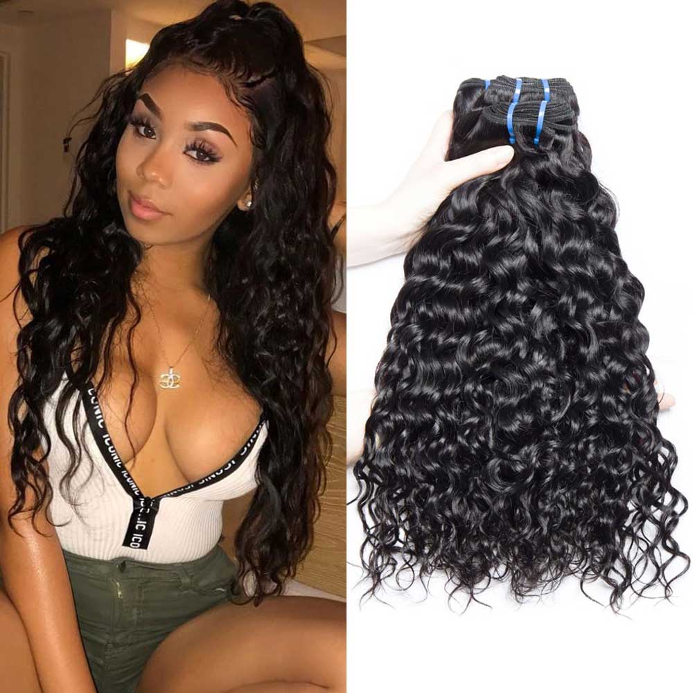 Beaudiva Brazilian Virgin Human Hair Water Wave 4 Bundles Deal