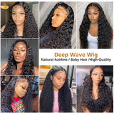 Beaudiva Deep Wave Human Hair Wigs Lace Closure Wig  4x4 Human Hair Wigs For Women Natural Hairline