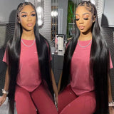 40 inches Long 13X4 HD Lace 200% Density Bone Straight Lace Frontal Wig Human Hair Wigs Long Lengths