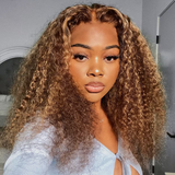 【Locky】Highlight Curly 13X1 T Part Lace Front Human Hair Wig