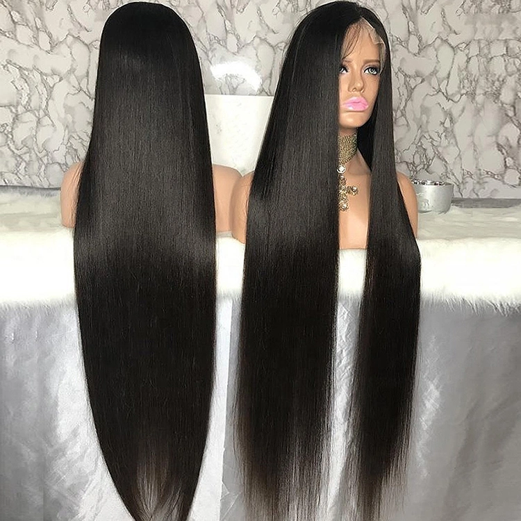 36 inches Long 13X4 HD Lace 200% Density Bone Straight Lace Frontal Wig Human Hair Wigs Long Lengths