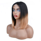 【Harly】Ombre T1B/27 Short Bob Wig 4x4x1 T Part Lace Bob Wig Brazilian Human Hair Lace Closure Wigs Factory Sale