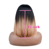 【Harly】Ombre T1B/27 Short Bob Wig 4x4x1 T Part Lace Bob Wig Brazilian Human Hair Lace Closure Wigs Factory Sale