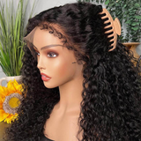 【Kate】4C Curly Edge Baby Hair Afro Kinky Curly 13x4 Full Lace Frontal Wig With 180% Full Density
