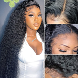 【June】30 inches 13X4 Kinky Curly Lace Frontal Wig Human Hair Wigs 16"-30"