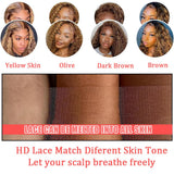 Beaudiva 4x4 Lace Closure Wigs BOB Human Hair Highlight P4/27 Color KInky Curly Wig