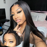 【Gaga】TK55 : Wear and Go Glueless 4X4 Lace Closure Human Hair Wig Brazilian Straight Lace Wigs For Women 4X4 Transparent Lace Closure Wigs New