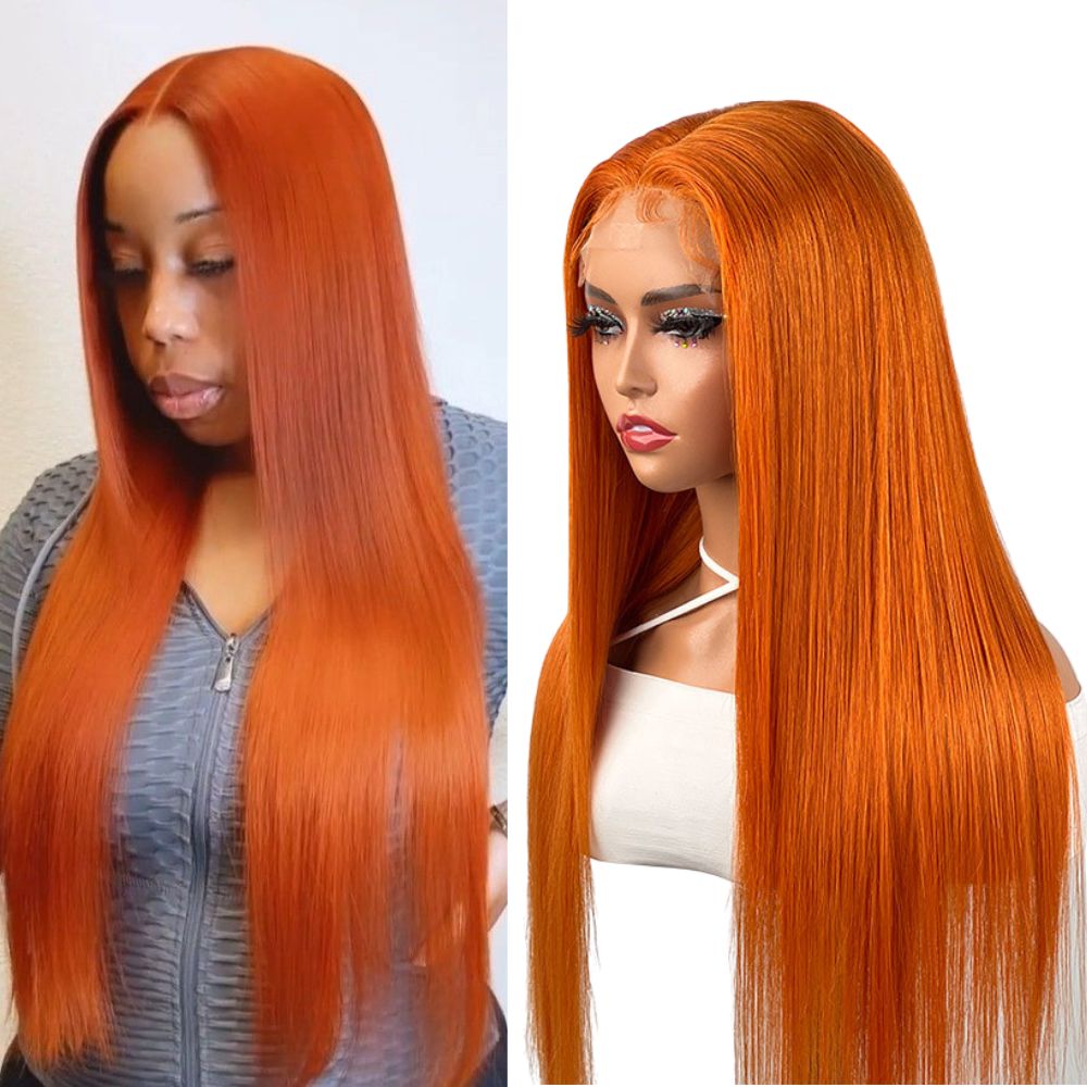 【Susan】Ginger 4X4 Lace Closure Wig Straight Wig Transparent Lace Closure Human Hair Wigs BEAUDIVA