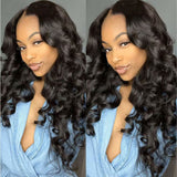 200% Density Egg Wave Body Wave Human Hair Wigs 13X4 Lace Frontal Body Wave Wig