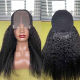 【Tiffany】Glueless 4X4 Lace Closure Kinky Straight Lace Closure Wig Human Hair Wigs Pre Plucked Yaki Straight Lace Wig