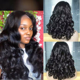 200% Density Egg Wave Body Wave Human Hair Wigs 13X4 Lace Frontal Body Wave Wig