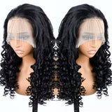 200% Density Egg Wave Body Wave Human Hair Wigs 13X4 Lace Frontal Body Wave Wig