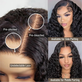 【Tata】 Real HD Glueless Water Wave 4X4 Lace Closure Wigs Human Hair Wig Pre Plucked with Baby Hair