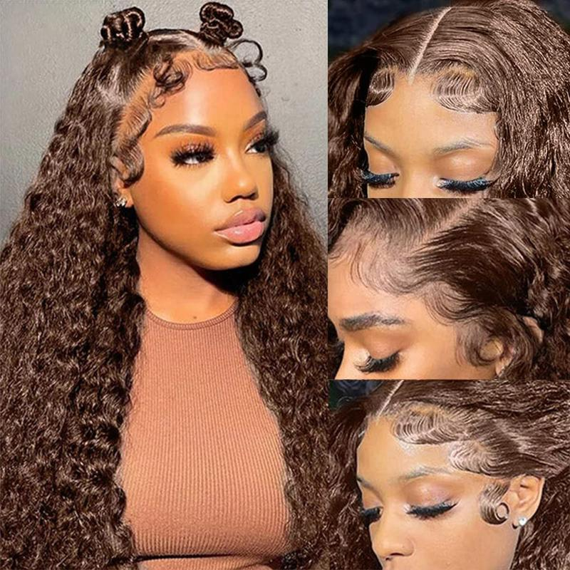 【Darling】Dark Brown 2# 4X4 Lace Closure Wig Kinky Curly Texture