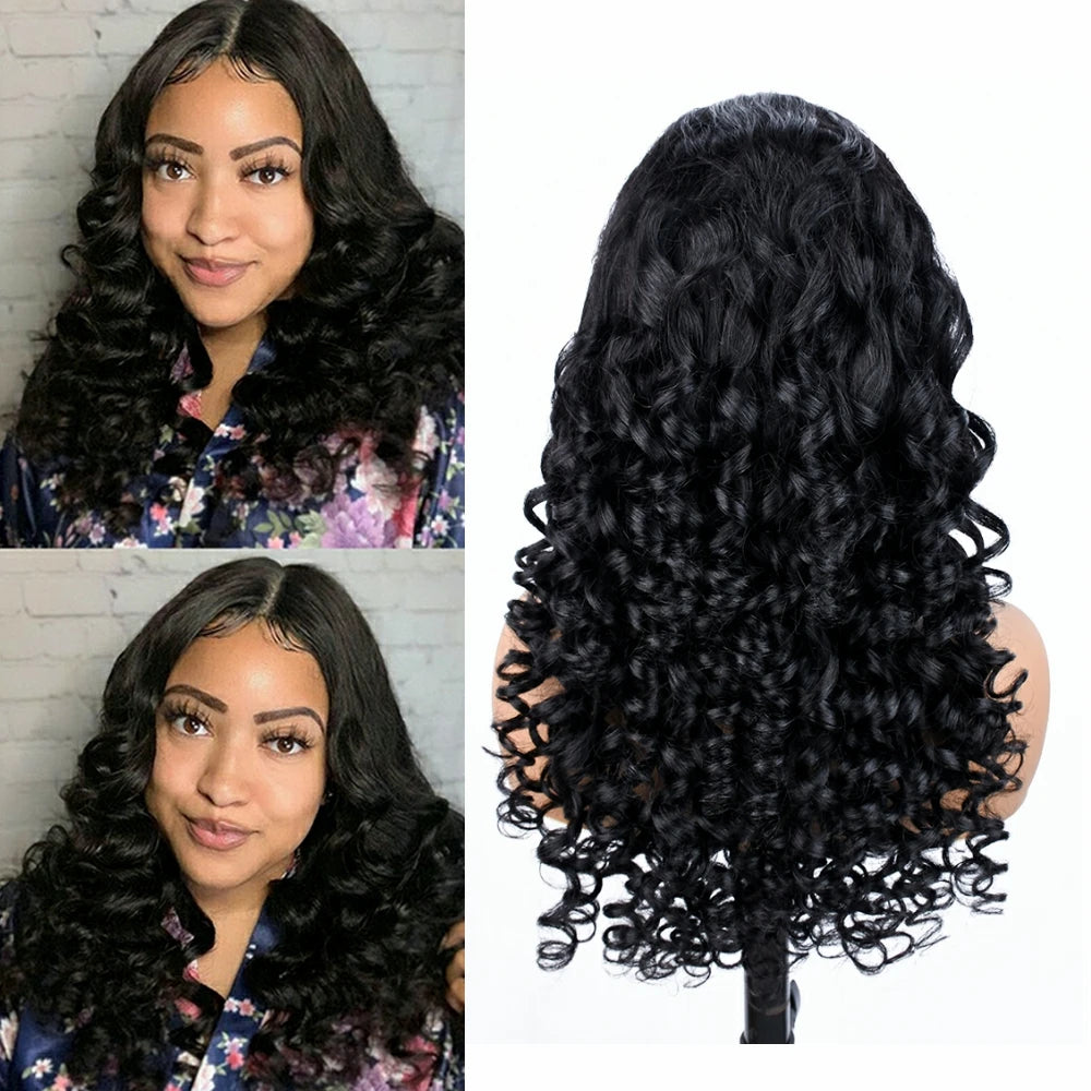 200% Density Egg Wave Body Wave Human Hair Wigs 13X4 Lace Frontal Body Wave Wig
