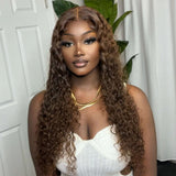 【Darling】Dark Brown 2# 4X4 Lace Closure Human Hair Wig Kinky Curly Texture