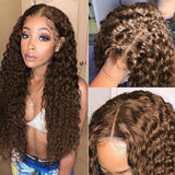 【Darling】Dark Brown 2# 4X4 Lace Closure Human Hair Wig Kinky Curly Texture