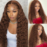 【Darling】Dark Brown 2# 4X4 Lace Closure Human Hair Wig Kinky Curly Texture