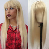 Tiktok Beaudiva 613 Blonde Bang Wig With Fringe Human Hair Wig