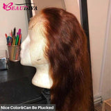 TK50 : Beaudiva Lace Wig Straight 13x1 Lace Frontal Wigs Human Hair Wigs Pre Plucked Baby Hair 4# Brown