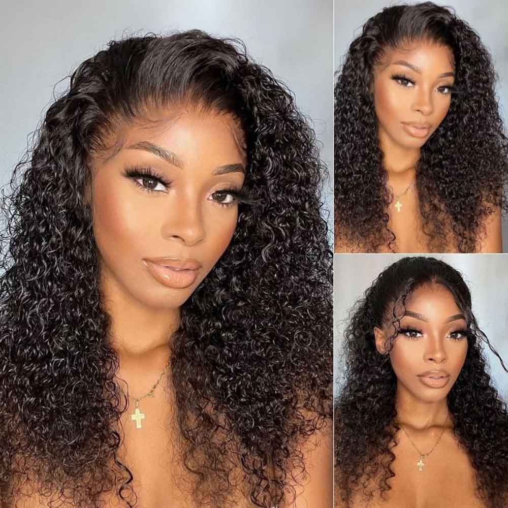 TK29 : Beaudiva 13x4 Kinky Curly Lace Frontal Human Hair Wigs Pre Plucked Baby Hair