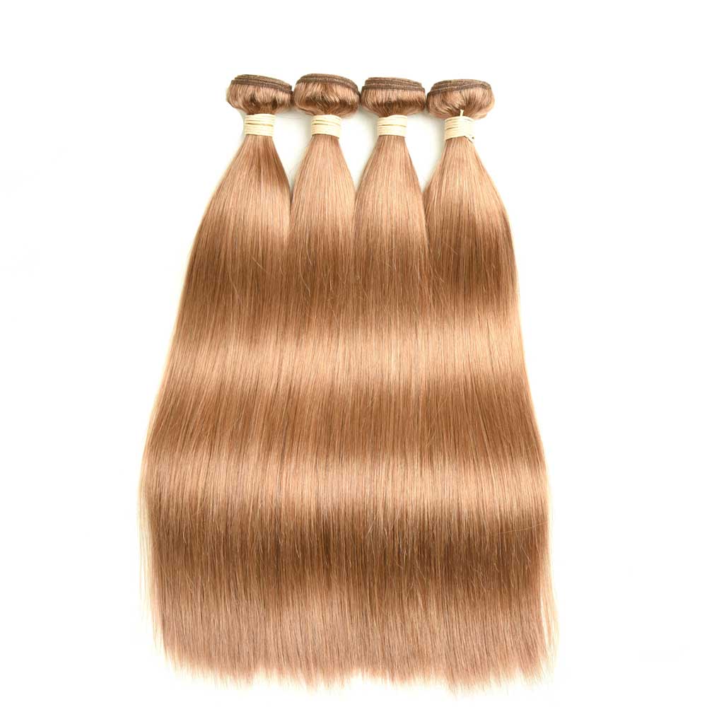 Beaudiva 30# Colored Hair 3 Bundles with Closure Straight Human Hair Bundles Deals